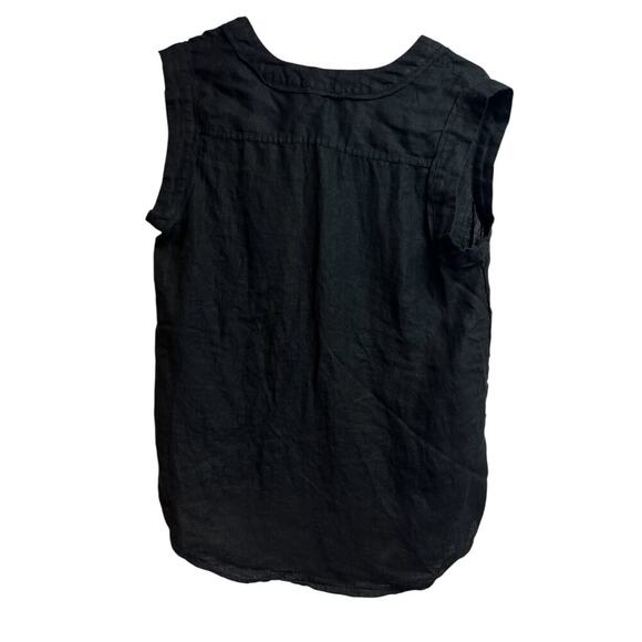 Vineyard Vines Women's Black Sleeveless Linen V-Neck Tassles Top Small - Picture 9 of 9
